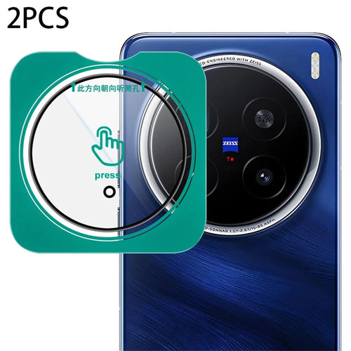 LEREACH 2Pcs for vivo X200 Pro 5G Camera Lens Protector Full Cover High Aluminium-silicon Glass Lens Film with Auto-Align Installation Frame - Transparent with Black Edge - 1