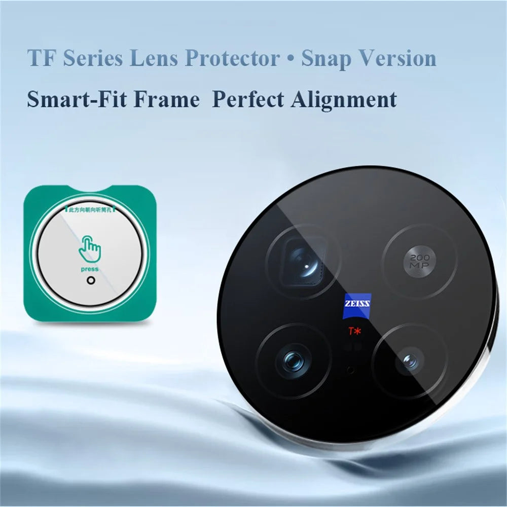 LEREACH 2Pcs for vivo X200 Pro 5G Camera Lens Protector Full Cover High Aluminium-silicon Glass Lens Film with Auto-Align Installation Frame - Transparent with Black Edge - 5