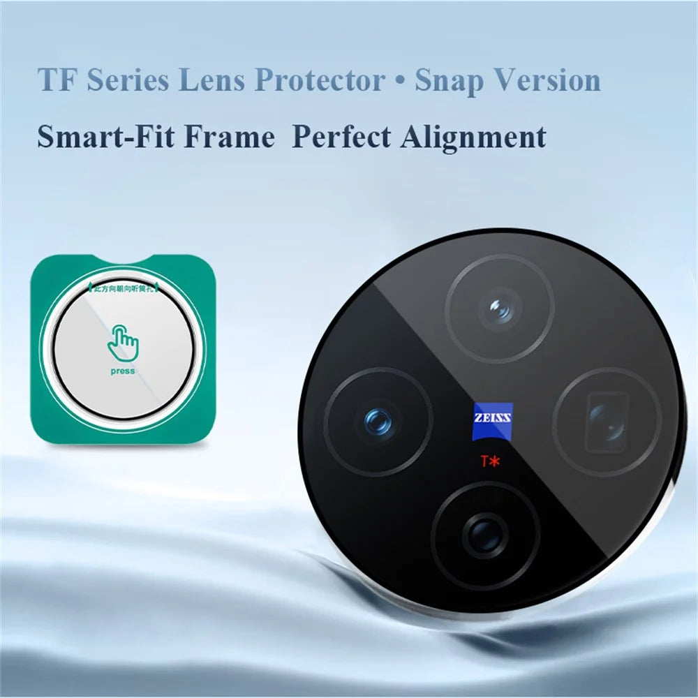 LEREACH 2Pcs for vivo X200 5G Camera Lens Protector Full Cover High Aluminium-silicon Glass Lens Film with Auto-Align Installation Frame - Transparent with Black Edge - 5