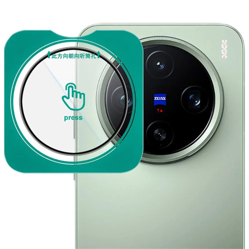 LEREACH for vivo X200 Pro mini 5G Camera Lens Protector Full Cover High Aluminium-silicon Glass Lens Film with Auto-Align Installation Frame - Transparent with Black Edge - 1