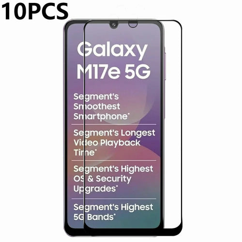 RURIHAI 10Pcs For Samsung Galaxy M17e 5G High Aluminium-Silicon Glass Film Full Glue 0.26mm 2.5D Full Screen Protector - 1