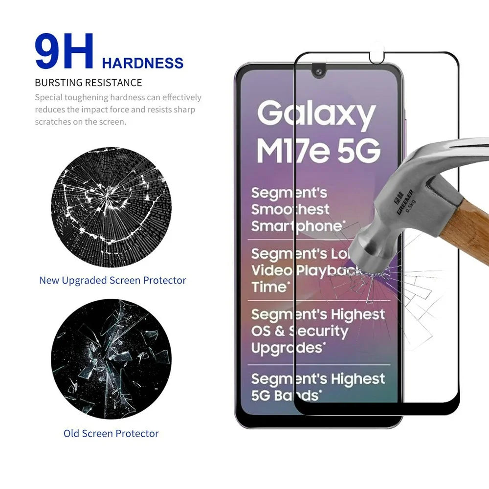RURIHAI 10Pcs For Samsung Galaxy M17e 5G High Aluminium-Silicon Glass Film Full Glue 0.26mm 2.5D Full Screen Protector - 3