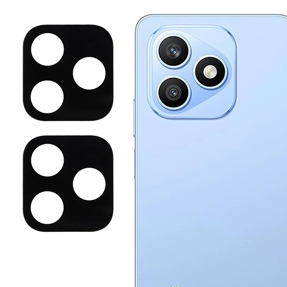 2Pcs For Honor X8d 4G Full Coverage Camera Lens Protector Silk Printing Tempered Glass Lens Film 3D Arc Edge - Black - 1