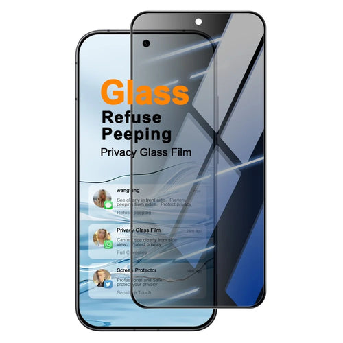 IMAK For vivo iQOO 15R Privacy Screen Protector Anti Peep Full Cover Tempered Glass Film (Fingerprint Unlock) - Black - 1