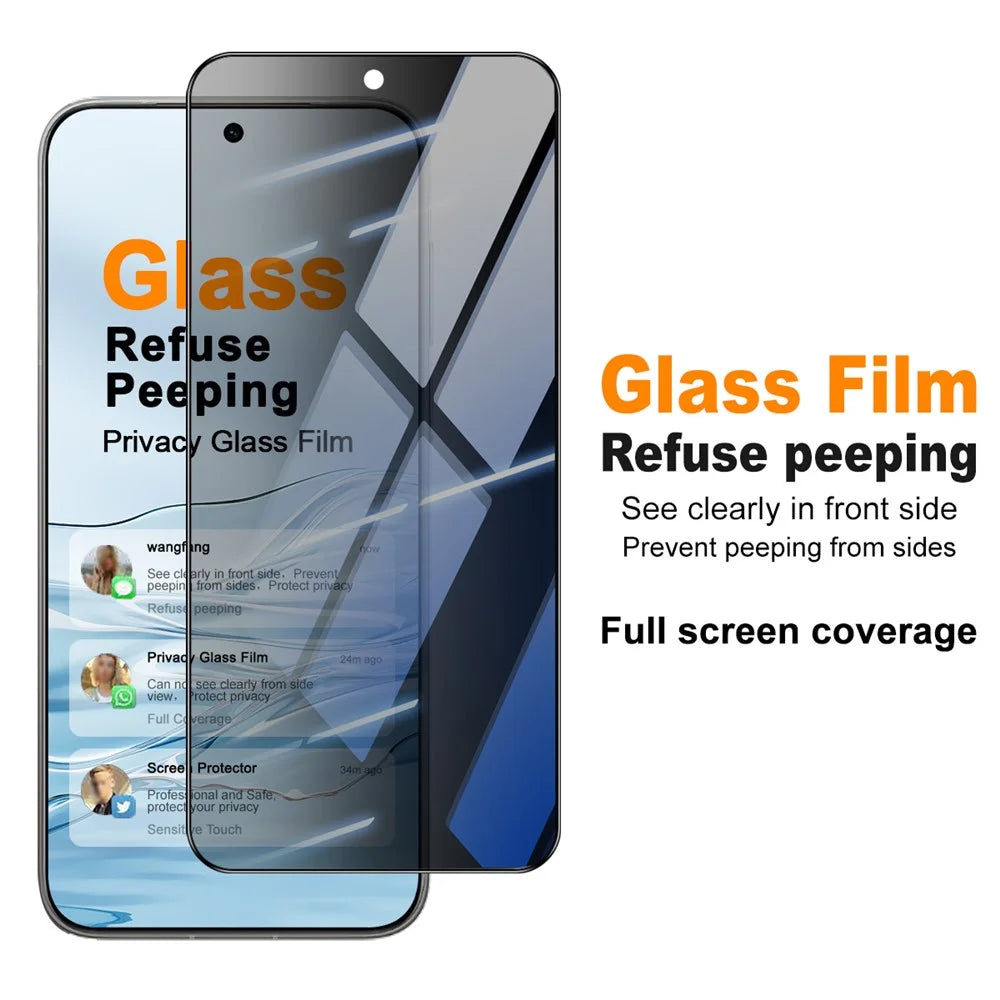 IMAK For vivo X300s 5G Privacy Screen Protector Anti Peep Full Cover Tempered Glass Film (Fingerprint Unlock) - Black - 2