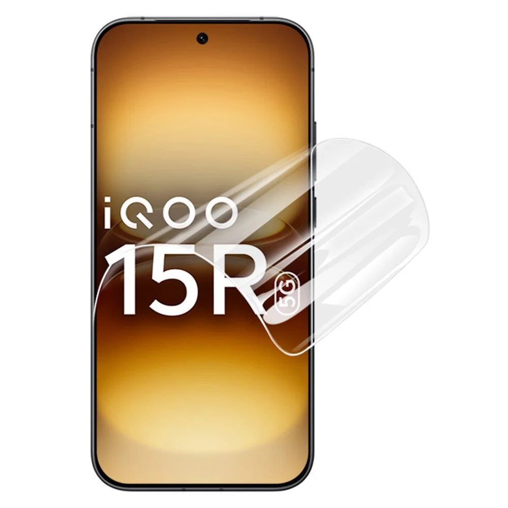 IMAK Hydrogel Film 4th For vivo iQOO 15R Full Screen Protector Ultra Clear Full Glue Soft TPU Film (Fingerprint Unlock) - Transparent - 4