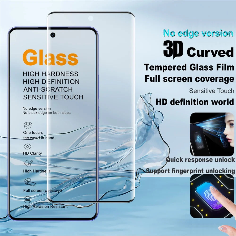 IMAK For Realme P4 Power 5G  /  Narzo Power 5G Full Screen Protector Side Glue 3D Curved Tempered Glass Film (No Edge Version) (Fingerprint Unlock) - Transparent - 2