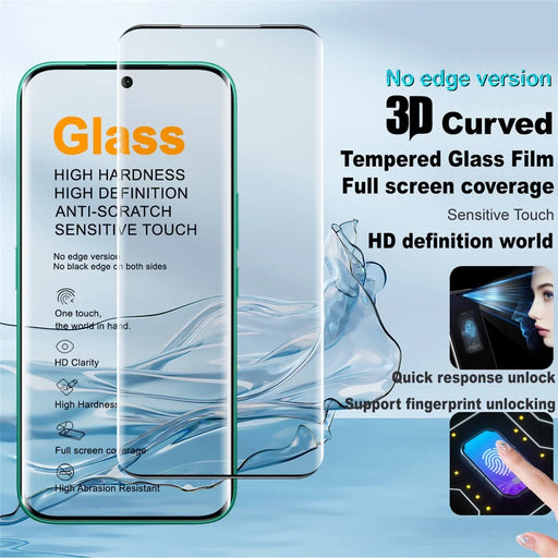 IMAK For TECNO Camon 50 Pro 4G  /  Camon 50 Ultra 5G Full Screen Protector Side Glue 3D Curved Tempered Glass Film (No Edge Version) (Fingerprint Unlock) - Transparent - 2
