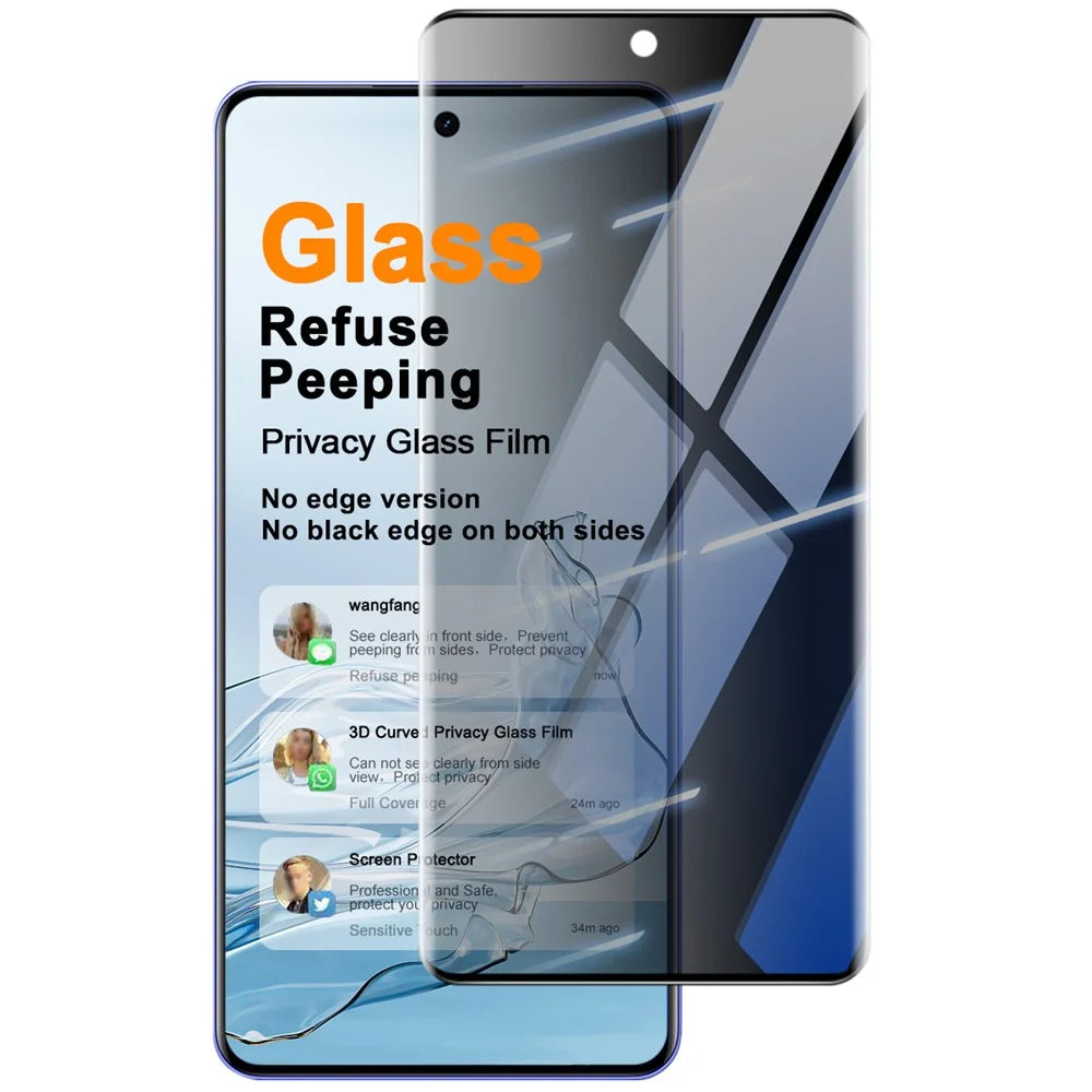 IMAK For Realme P4 Power 5G  /  Narzo Power 5G Anti Spy Tempered Glass Side Glue Full Screen Protector (No Edge Version) - Black - 1