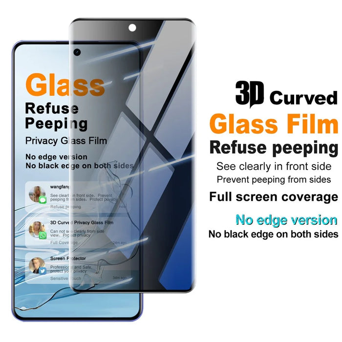 IMAK For Realme P4 Power 5G  /  Narzo Power 5G Anti Spy Tempered Glass Side Glue Full Screen Protector (No Edge Version) - Black - 2