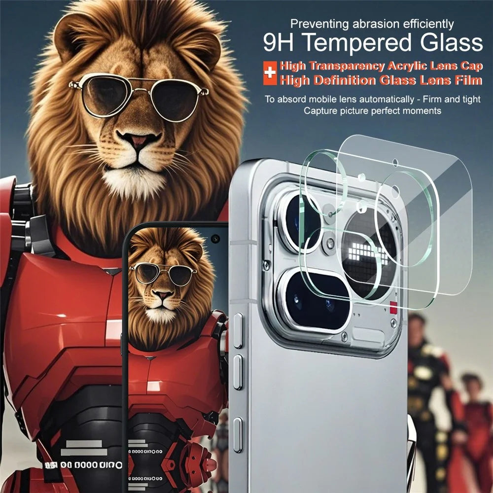 IMAK For Nothing Phone (4a) Pro Tempered Glass Full Cover Camera Lens Protector + Acrylic Lens Cap - Transparent - 3