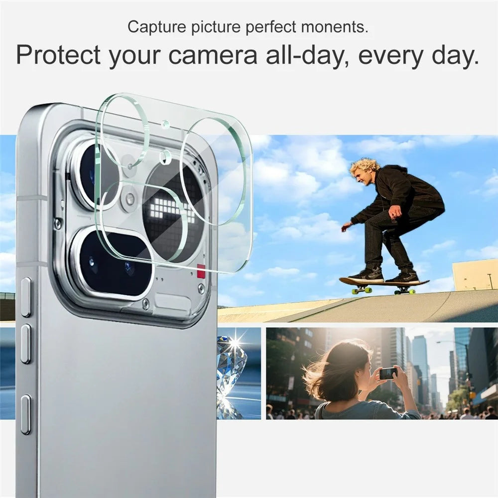 IMAK For Nothing Phone (4a) Pro Tempered Glass Full Cover Camera Lens Protector + Acrylic Lens Cap - Transparent - 4
