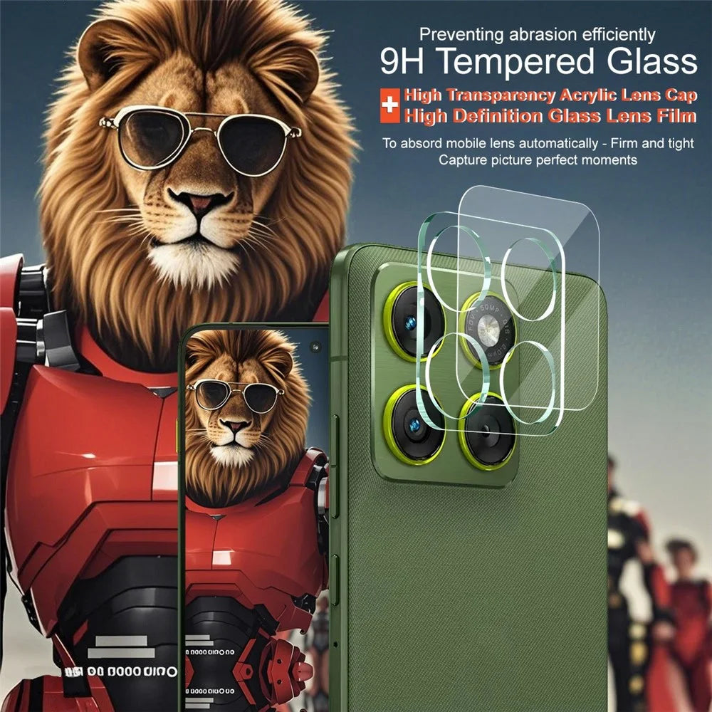 IMAK For Motorola Edge 70 5G  /  Moto X70 Air 5G Tempered Glass Full Cover Camera Lens Protector + Acrylic Lens Cap - Transparent - 3