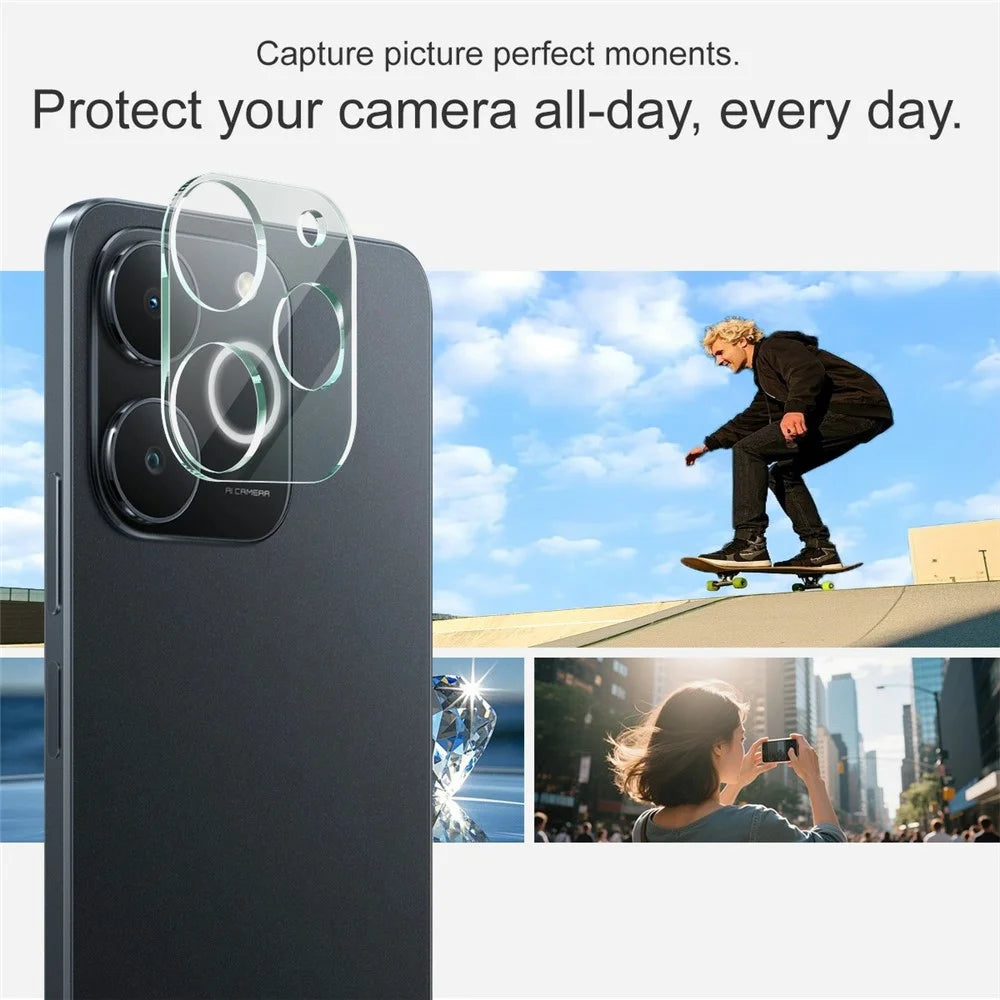 IMAK For Realme Note 70 4G  /  Narzo 80 Lite 4G  /  P4 Lite 4G Tempered Glass Full Cover Camera Lens Protector + Acrylic Lens Cap - Transparent - 5