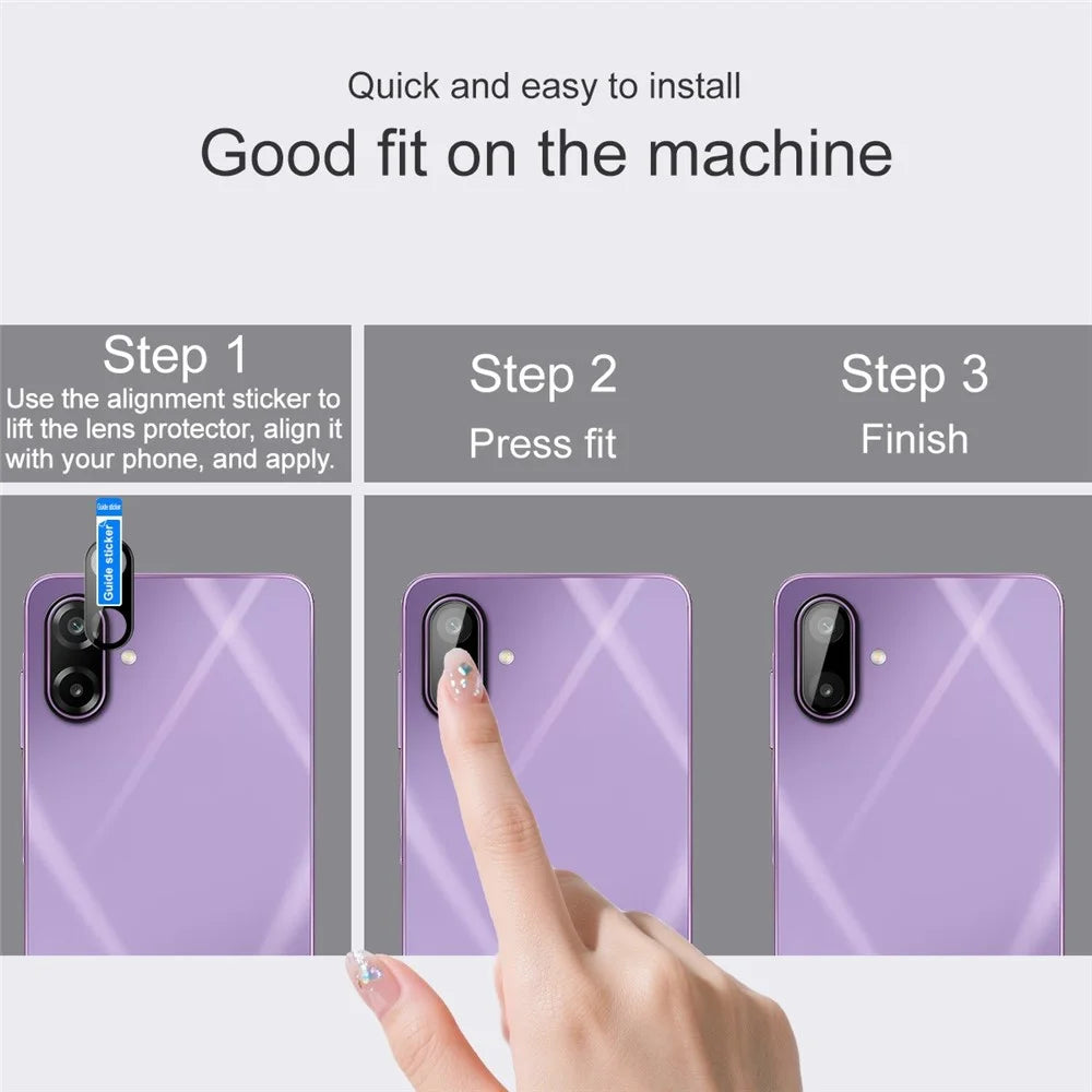 IMAK For Samsung Galaxy M17e 5G Camera Lens Protector Tempered Glass HD Clear Full Cover Lens Film - Black - 4