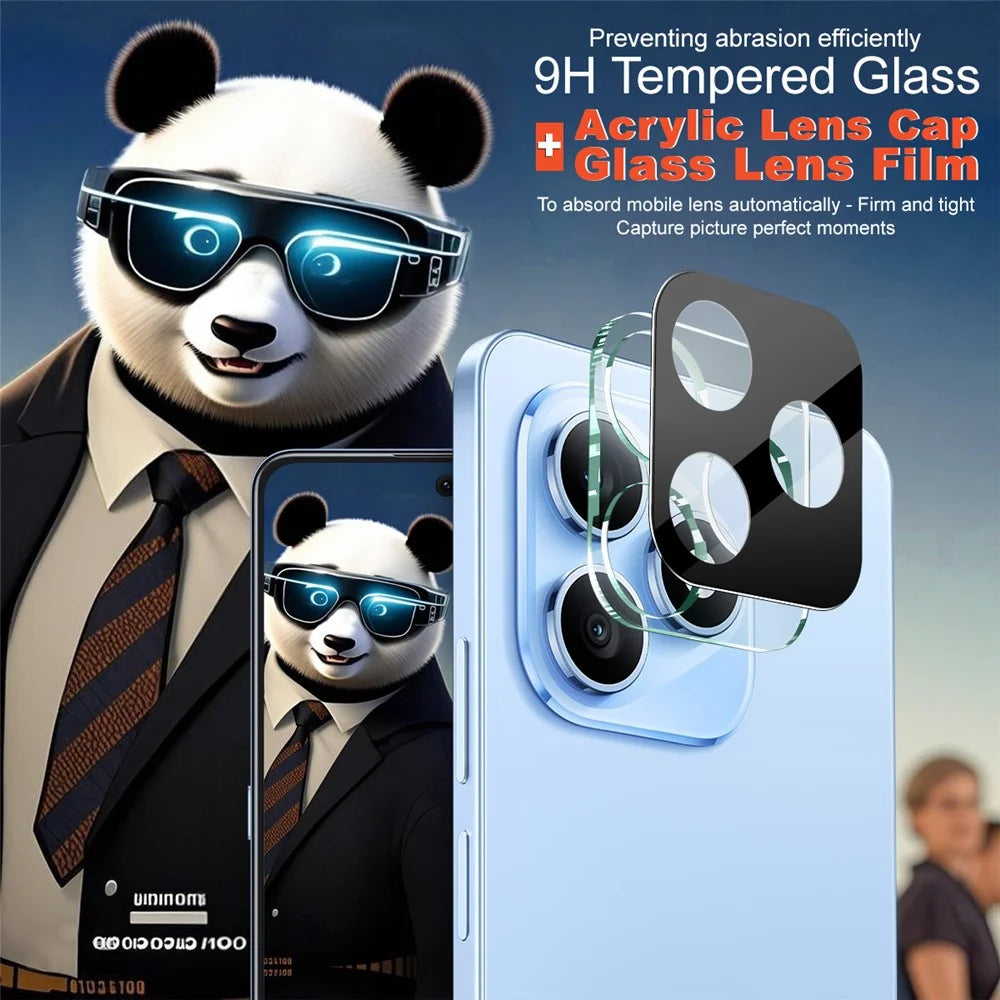IMAK For Honor X8d 4G Tempered Glass Full Cover Lens Film + Acrylic Cap - Black - 3