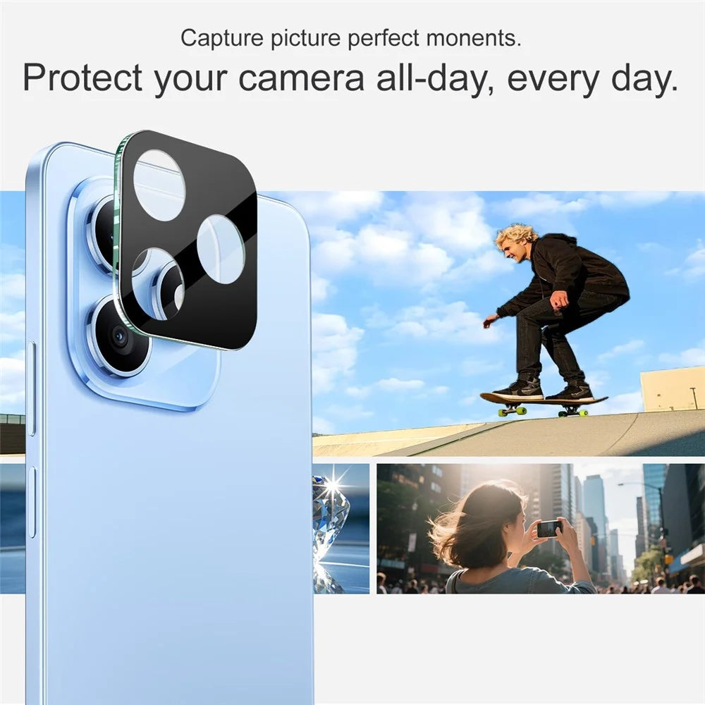 IMAK For Honor X8d 4G Tempered Glass Full Cover Lens Film + Acrylic Cap - Black - 4