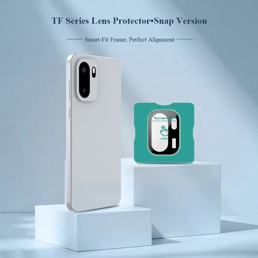 LEREACH 2Pcs for OnePlus Ace 6 5G Camera Lens Protector Full Cover High Aluminium-silicon Glass Lens Film with Auto-Align Installation Frame - Black - 2
