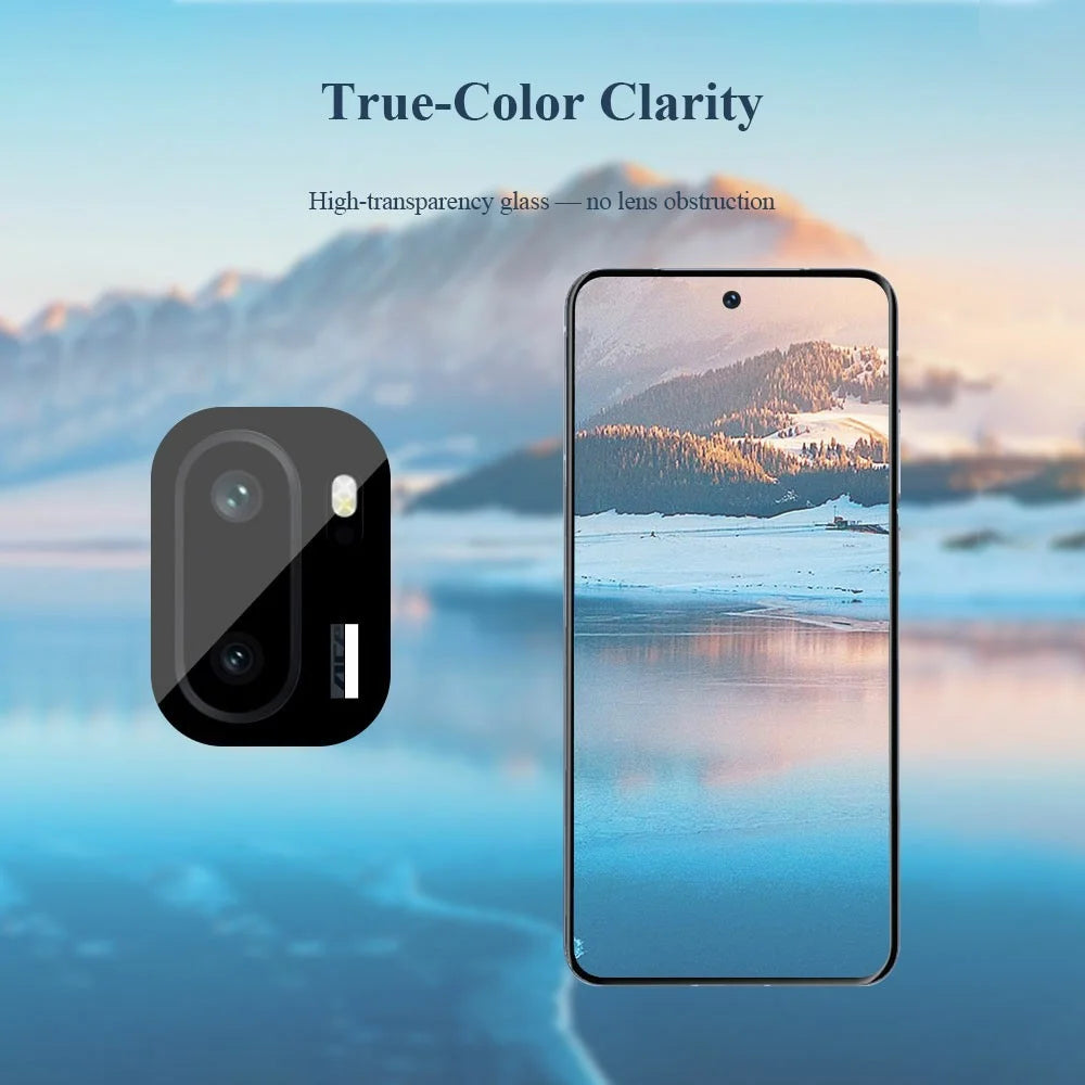 LEREACH 2Pcs for OnePlus Ace 6 5G Camera Lens Protector Full Cover High Aluminium-silicon Glass Lens Film with Auto-Align Installation Frame - Black - 5