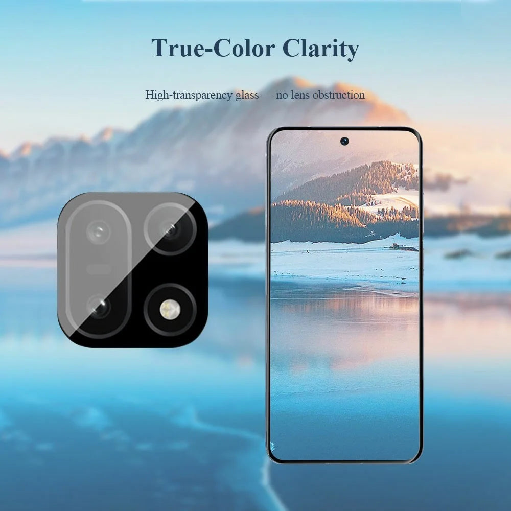 LEREACH 2Pcs for OnePlus 15 5G Camera Lens Protector Full Cover High Aluminium-silicon Glass Lens Film with Auto-Align Installation Frame - Black - 5