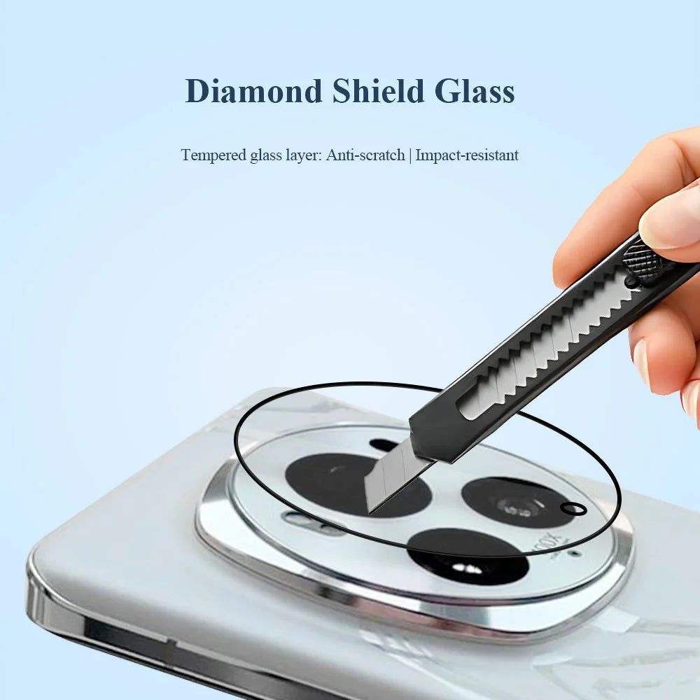 LEREACH 2Pcs for Honor Magic6 Pro 5G Camera Lens Protector Full Cover High Aluminium-silicon Glass Lens Film with Auto-Align Installation Frame - Transparent with Black Edge - 6