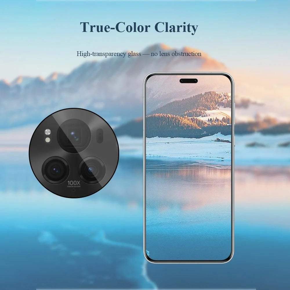 LEREACH 2Pcs for Honor Magic6 Pro 5G Camera Lens Protector Full Cover High Aluminium-silicon Glass Lens Film with Auto-Align Installation Frame - Transparent with Black Edge - 7