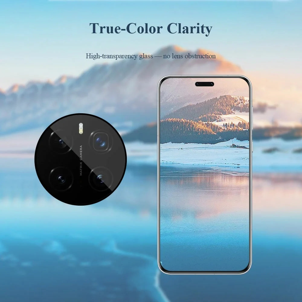 LEREACH 2Pcs for Honor Magic7 5G Camera Lens Protector Tempered Glass Diamond Shield Auto-Align Invisible Thin Film - Transparent with Black Edge - 7