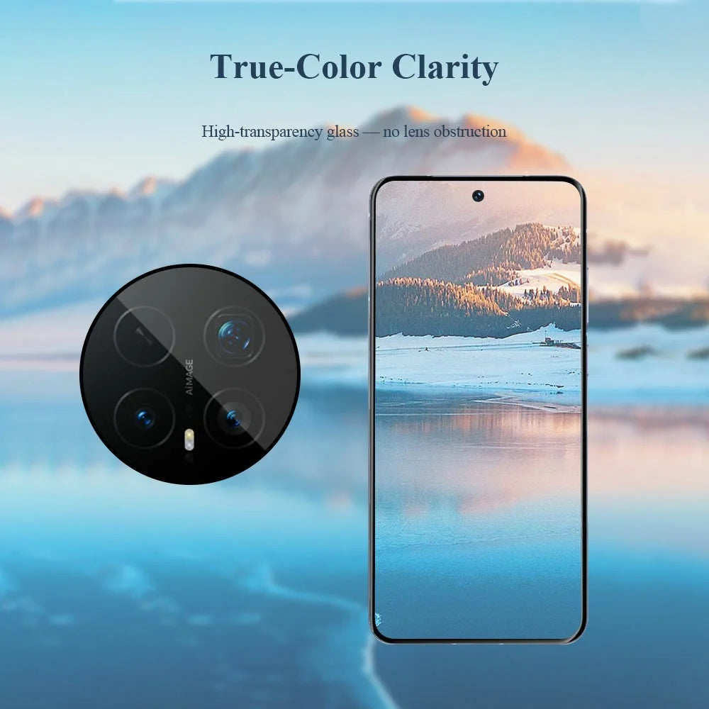 LEREACH For Honor Magic8 5G Camera Lens Protector Full Cover High Aluminium-silicon Glass Lens Film with Auto-Align Installation Frame - Transparent with Black Edge - 5