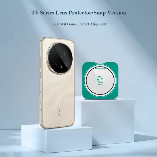 LEREACH 2Pcs for Honor Magic8 Pro 5G Camera Lens Protector Smart-Fit Auto-Align Tempered Glass Film - Transparent with Black Edge - 2