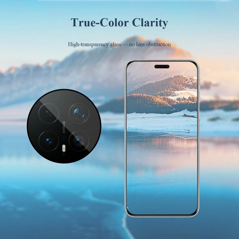 LEREACH 2Pcs for Honor Magic8 Pro 5G Camera Lens Protector Smart-Fit Auto-Align Tempered Glass Film - Transparent with Black Edge - 5