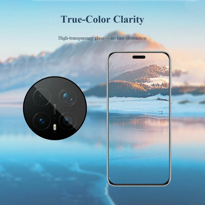 LEREACH 2Pcs for Honor Magic8 Pro 5G Camera Lens Protector Smart-Fit Auto-Align Tempered Glass Film - Transparent with Black Edge - 5