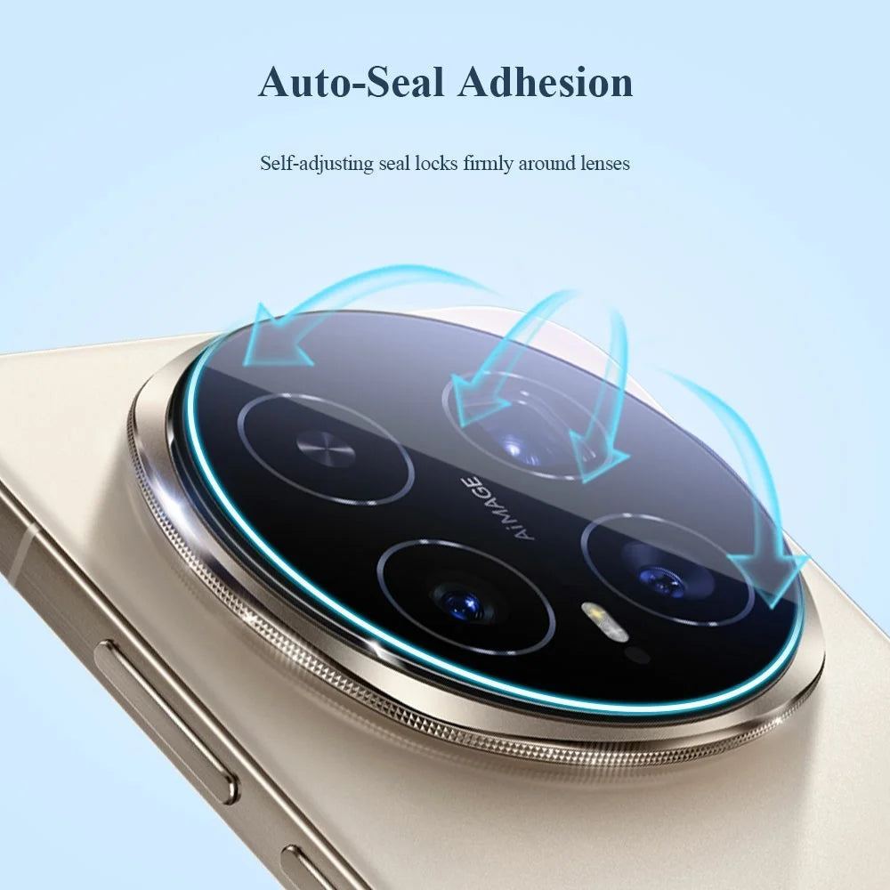 LEREACH 2Pcs for Honor Magic8 Pro 5G Camera Lens Protector Smart-Fit Auto-Align Tempered Glass Film - Transparent with Black Edge - 7