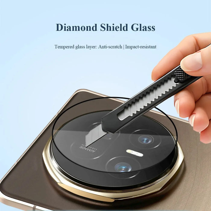 LEREACH 2Pcs for Honor Magic V5 5G Camera Lens Protector Tempered Glass Auto-Align Positioning Frame Film - Transparent with Black Edge - 5