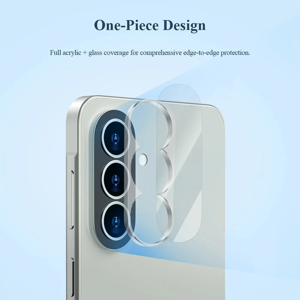 LEREACH for Samsung Galaxy A57 5G Camera Lens Protector 3D Full Coverage Tempered Glass Acrylic One-Piece Lens Film - Black - 4
