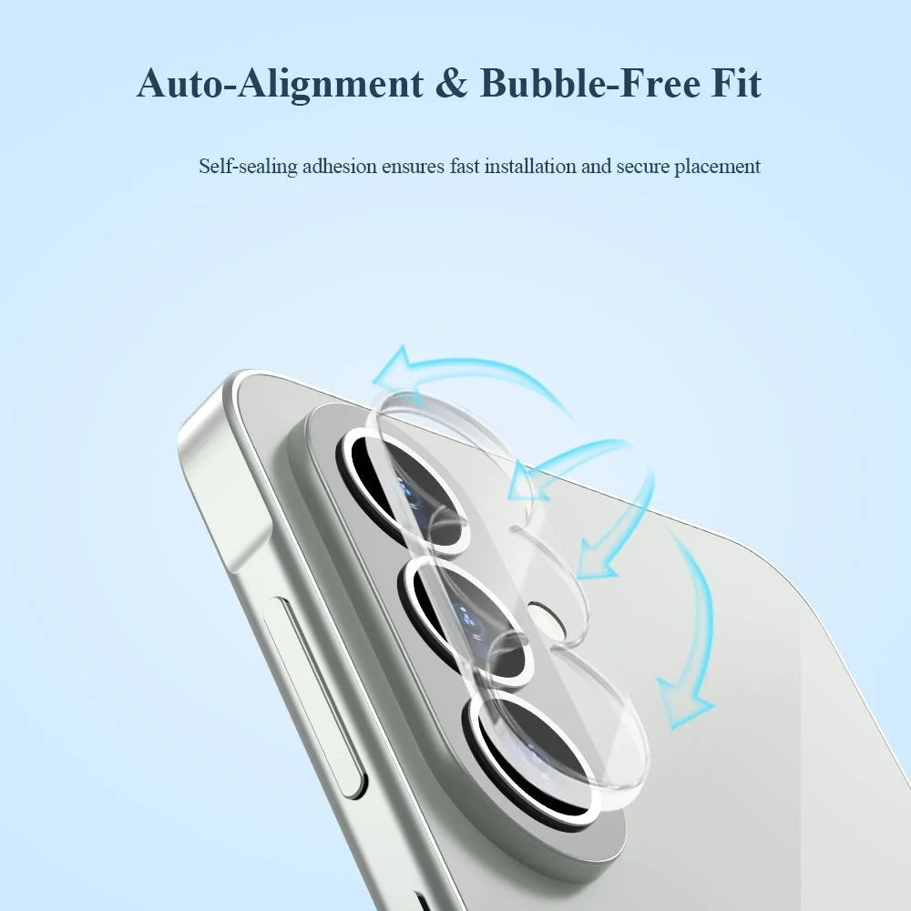 LEREACH for Samsung Galaxy A57 5G Camera Lens Protector 3D Full Coverage Tempered Glass Acrylic One-Piece Lens Film - Black - 7