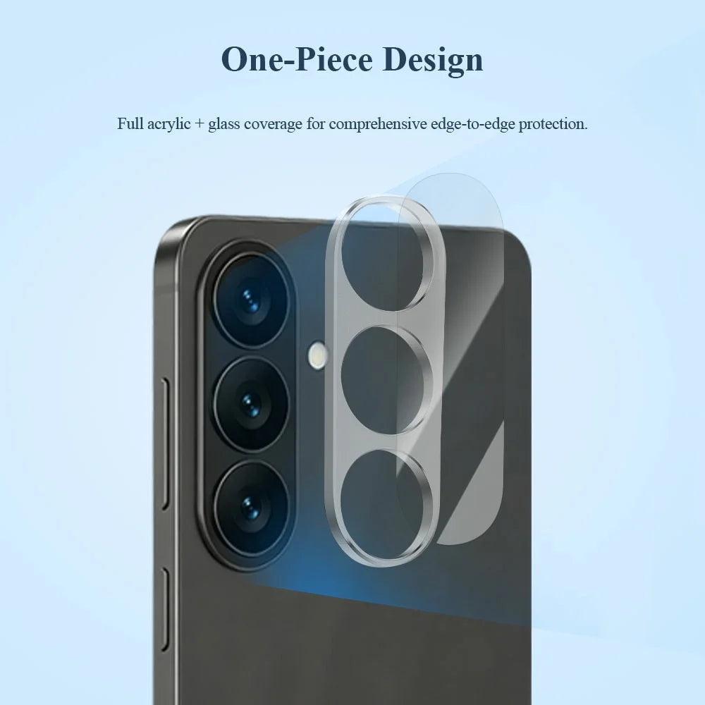LEREACH 2Pcs for Samsung Galaxy S26 Camera Lens Protector 3D Full Coverage Tempered Glass Acrylic One-Piece Lens Film - Black - 4