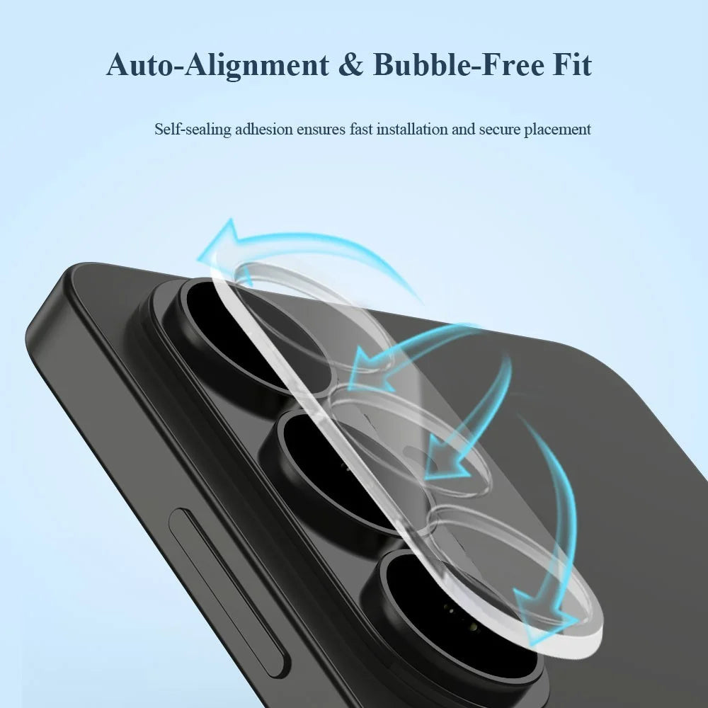 LEREACH for Samsung Galaxy S26+ Camera Lens Protector 3D Full Coverage Tempered Glass Acrylic One-Piece Lens Film - Black - 7