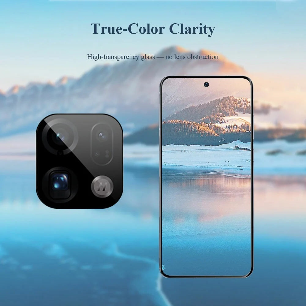 LEREACH For Oppo Find X9 Pro 5G Camera Lens Protector Full Cover High Aluminium-silicon Glass Lens Film with Auto-Align Installation Frame - Black - 5