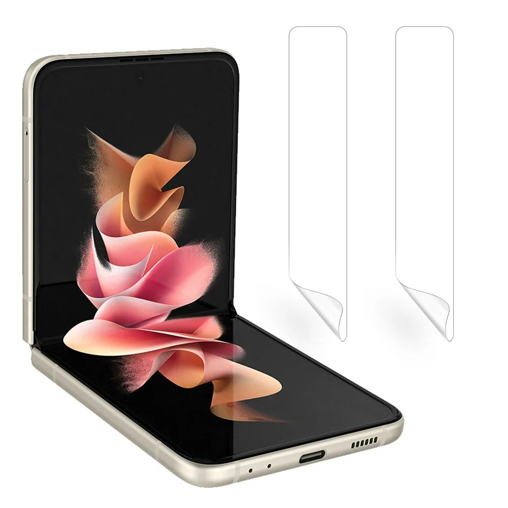 RURIHAI 2Pcs  /  Set For Samsung Galaxy Z Flip3 5G / Z Flip4 5G Frame Protective Film Crystal Clear Side Sticker 0.1mm Ultra-Thin Full Glue Side Stickers - 1