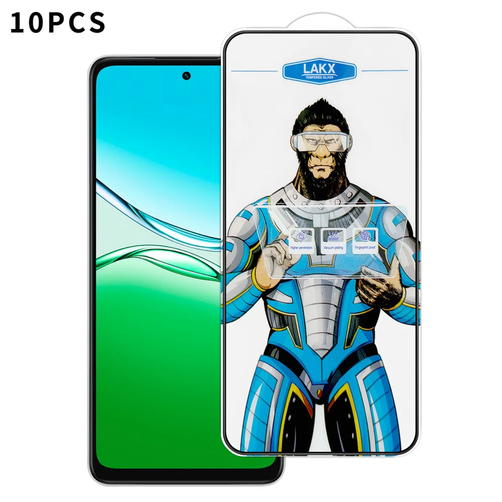 For Oppo A5x 4G 10Pcs High Definition Tempered Glass Anti-fingerprint Anti-static Electroplating Full Screen Protector - Transparent - 1
