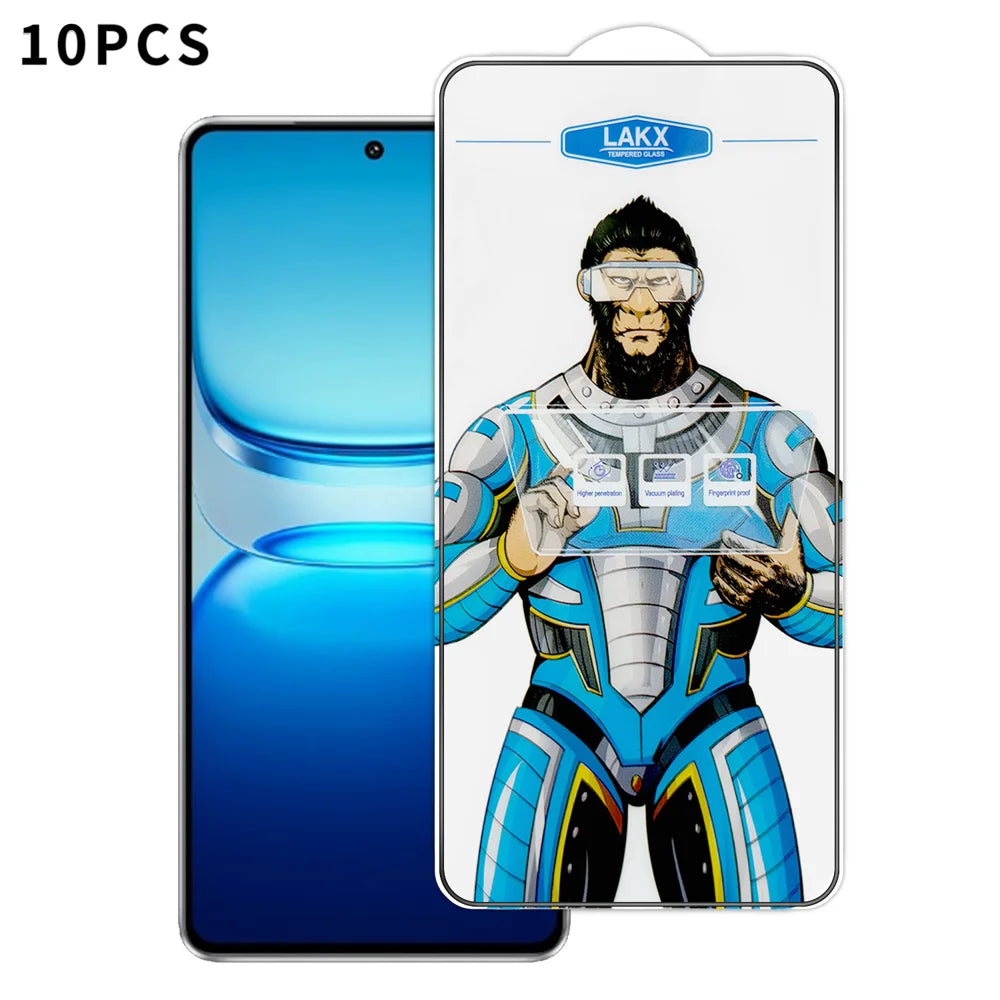 For vivo iQOO Z10 Turbo 5G 10Pcs High Definition Tempered Glass Anti-fingerprint Anti-static Electroplating Full Screen Protector - Transparent - 1