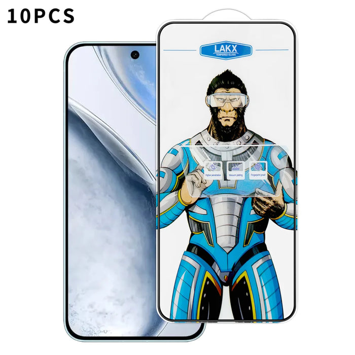 For vivo X200 FE 5G 10Pcs High Definition Tempered Glass Anti-fingerprint Anti-static Electroplating Full Screen Protector - Transparent - 1