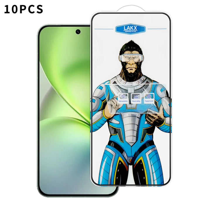 For vivo X200 Pro mini 5G 10Pcs High Definition Tempered Glass Anti-fingerprint Anti-static Electroplating Full Screen Protector - Transparent - 1