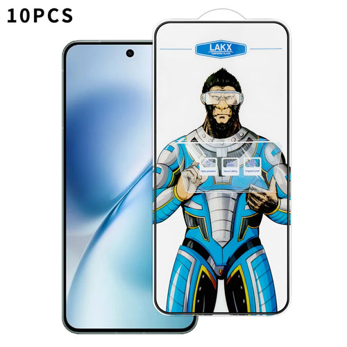 For vivo X200s 5G 10Pcs High Definition Tempered Glass Anti-fingerprint Anti-static Electroplating Full Screen Protector - Transparent - 1