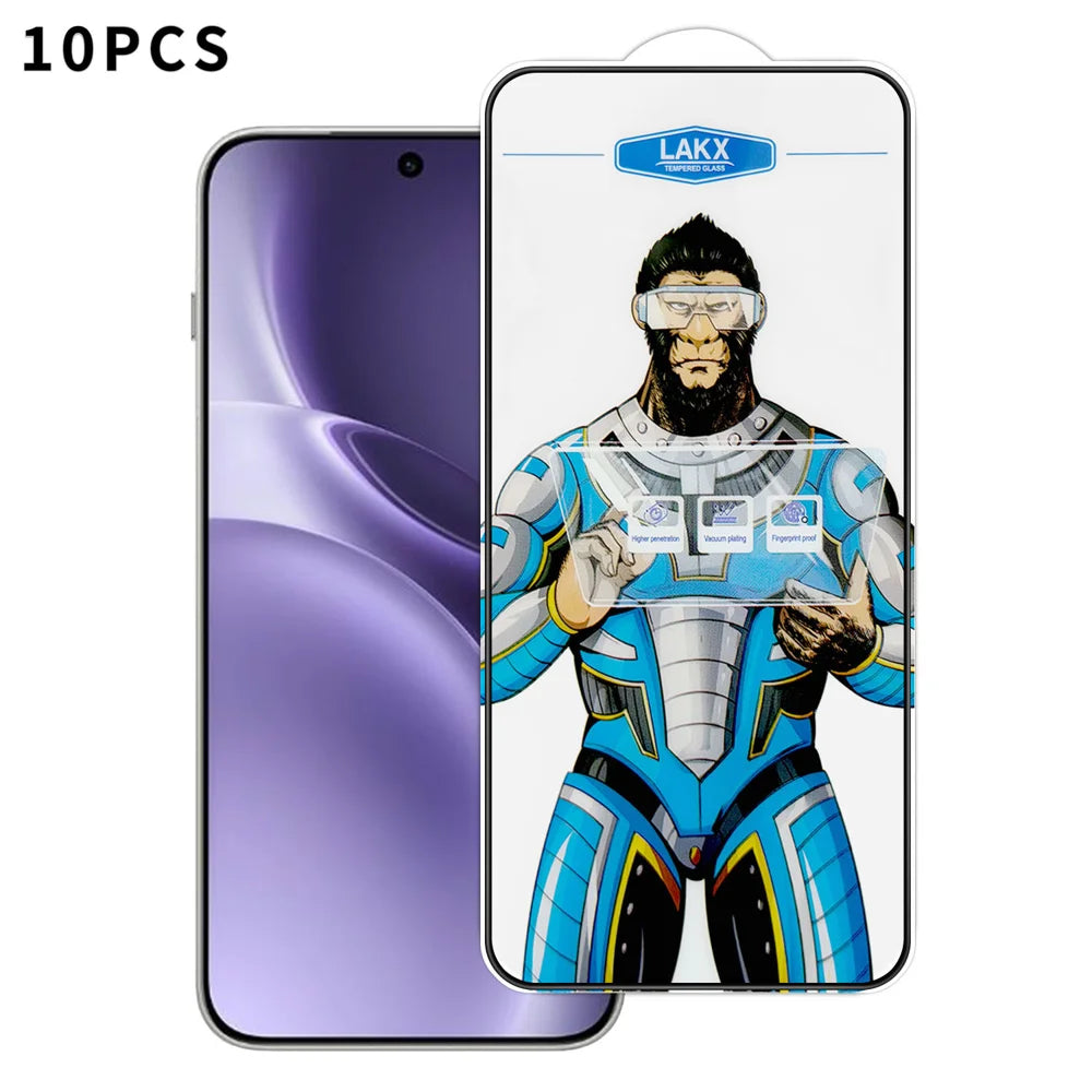 For vivo X300 Pro 5G 10Pcs High Definition Tempered Glass Anti-fingerprint Anti-static Electroplating Full Screen Protector - Transparent - 1