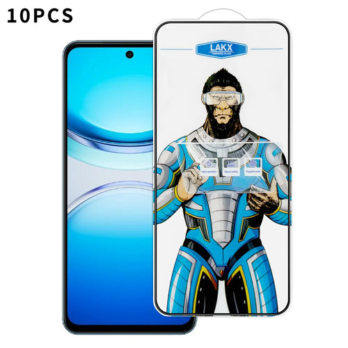 For vivo Y300t 5G 10Pcs High Definition Tempered Glass Anti-fingerprint Anti-static Electroplating Full Screen Protector - Transparent - 1