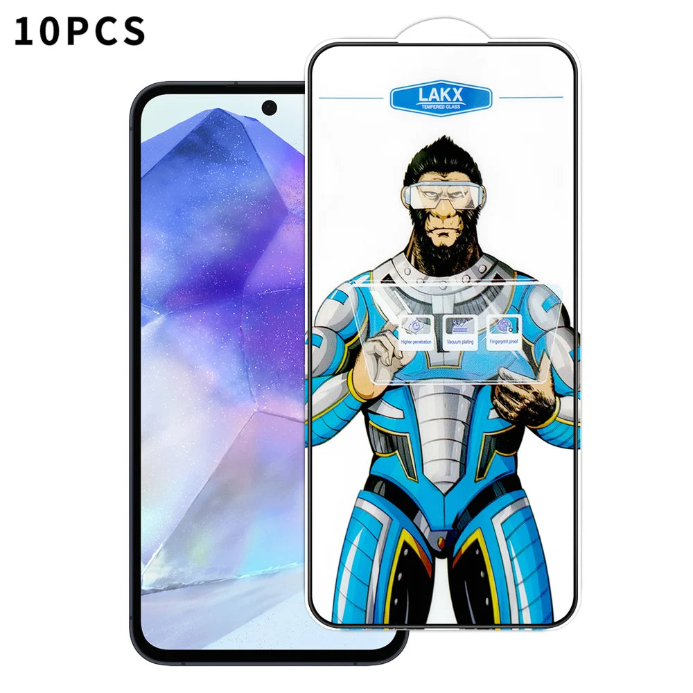 For Samsung Galaxy A55 5G 10Pcs High Definition Tempered Glass Anti-fingerprint Anti-static Electroplating Full Screen Protector - Transparent - 1