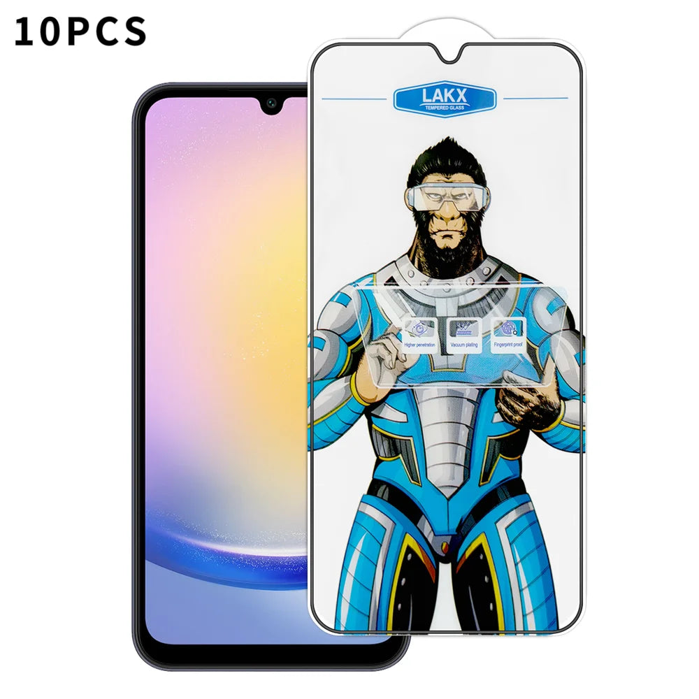 For Samsung Galaxy A25 5G (Global) (161mm) 10Pcs High Definition Tempered Glass Anti-fingerprint Anti-static Electroplating Full Screen Protector - Transparent - 1