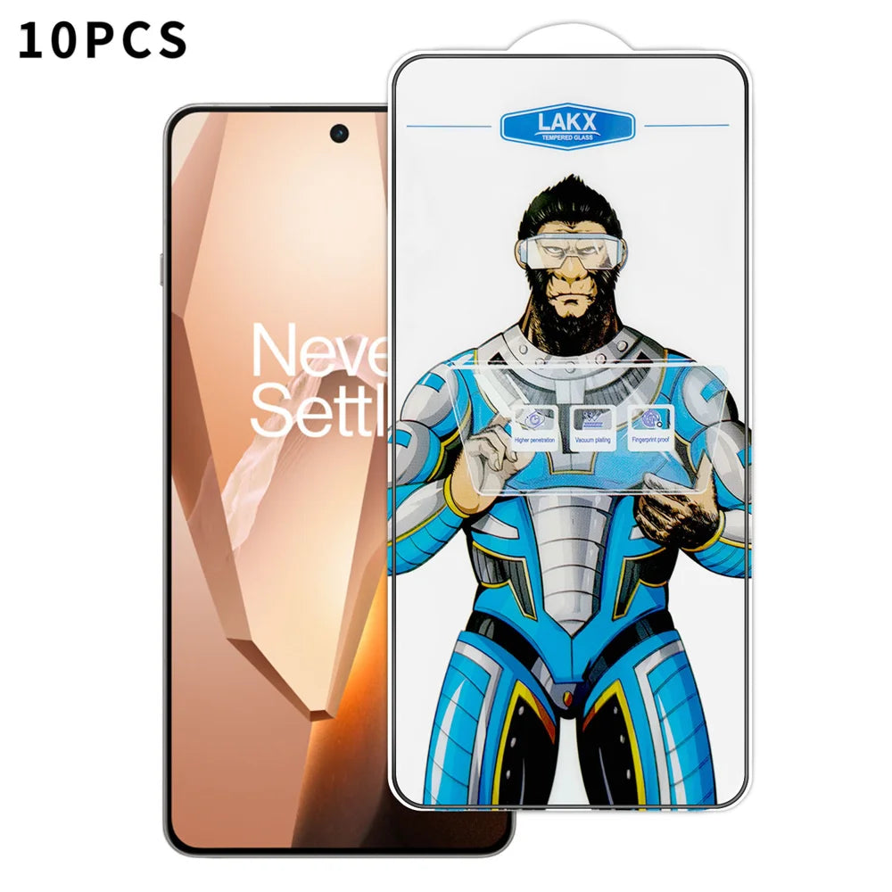 For OnePlus 13R 5G 10Pcs High Definition Tempered Glass Anti-fingerprint Anti-static Electroplating Full Screen Protector - Transparent - 1