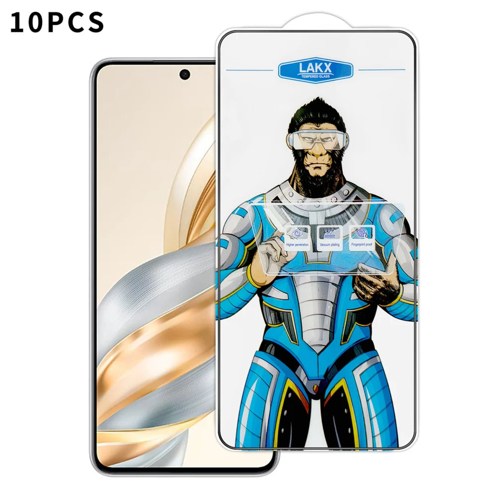 For Honor X60 5G 10Pcs High Definition Tempered Glass Anti-fingerprint Anti-static Electroplating Full Screen Protector - Transparent - 1